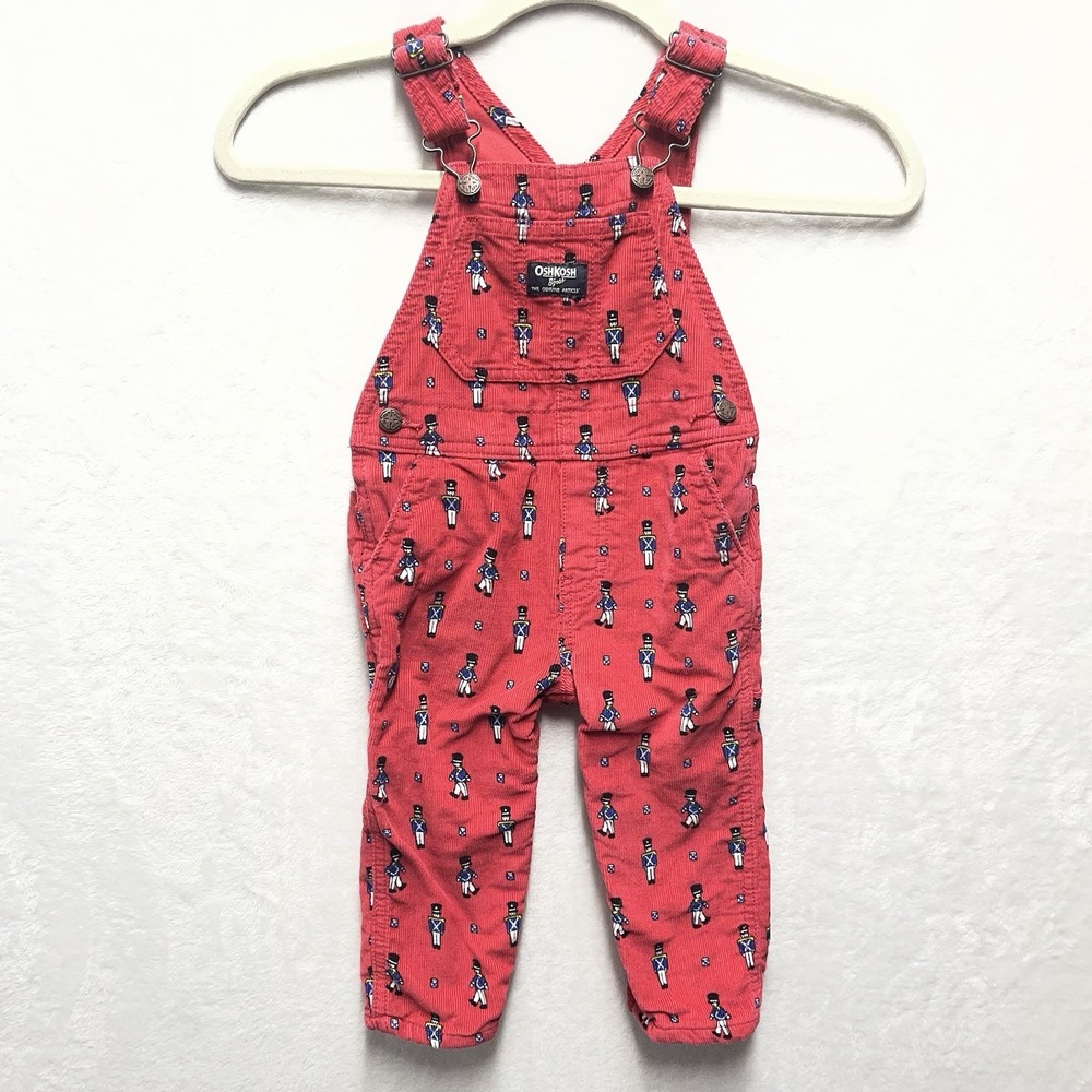 Osh Kosh Corduroy Nutcracker Overalls Boys 18m Christmas Holidays